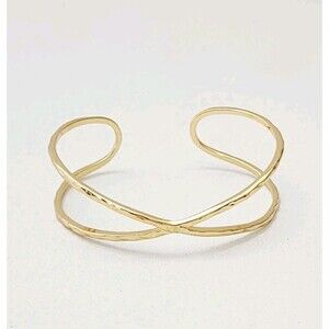 Gorjana Elea Crisscross Hammered Cuff Bracelet 18K GP Nordstrom Criss-Cross